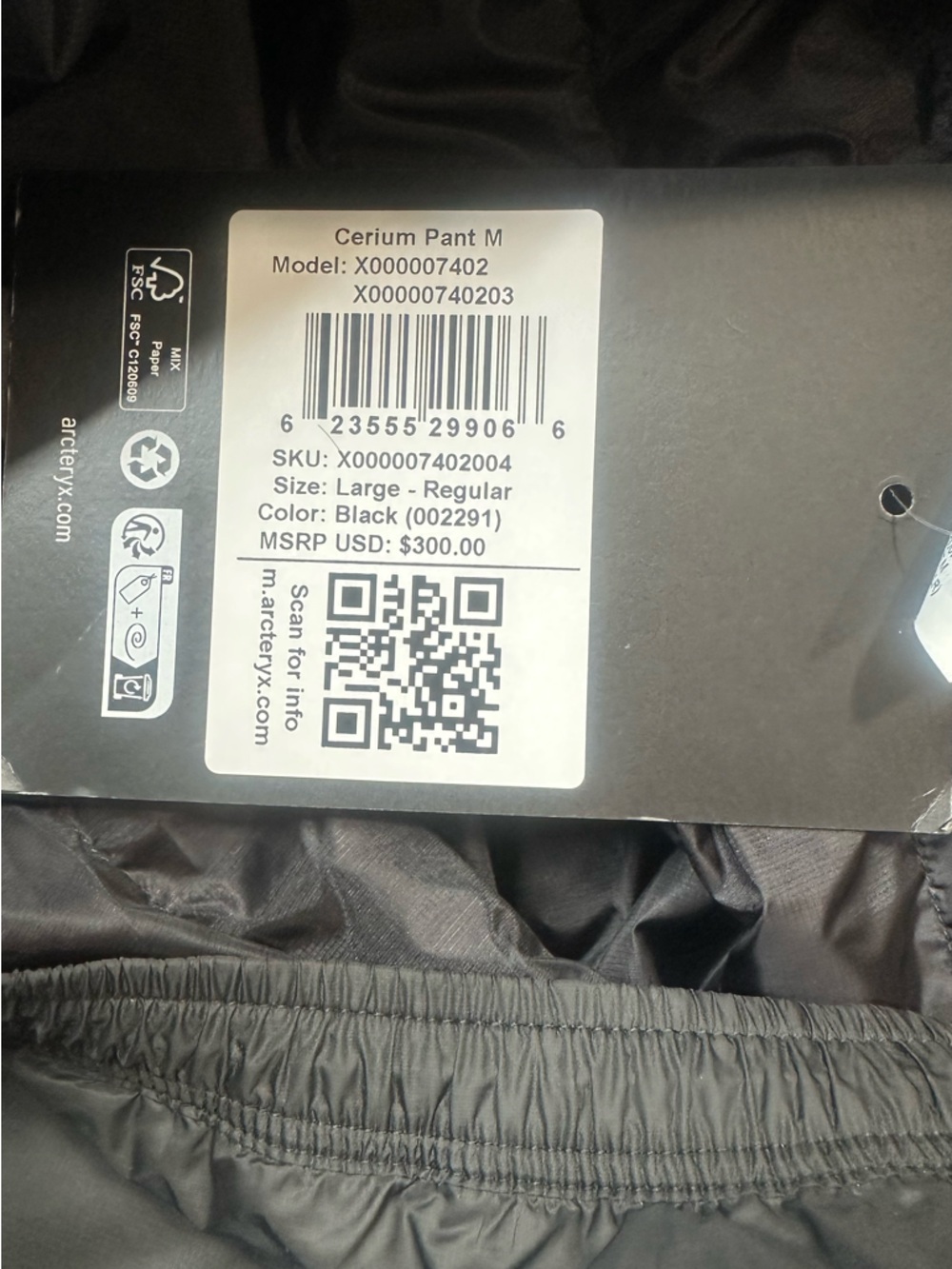 ARC'TERYX CERIUM PANT MEN'S. New with tag .size L - Picture 10 of 11